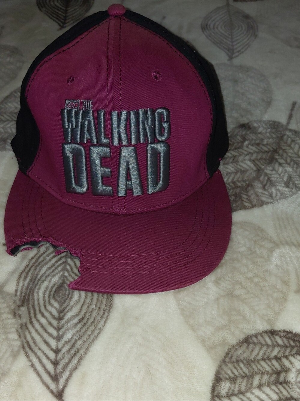 The Walking Dead Maroon and Black Hat- Embroidered Logo